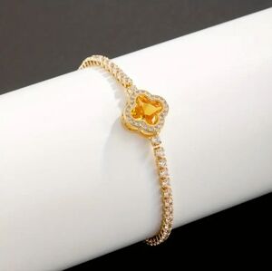 4 For $25✨️ New Jewled Women Yellow Orange Gold Bracelet Womens